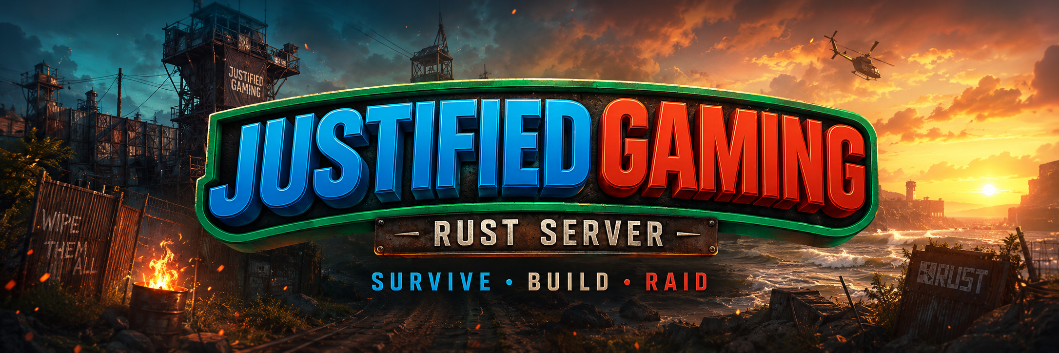 Justified Gaming Rust Server Banner